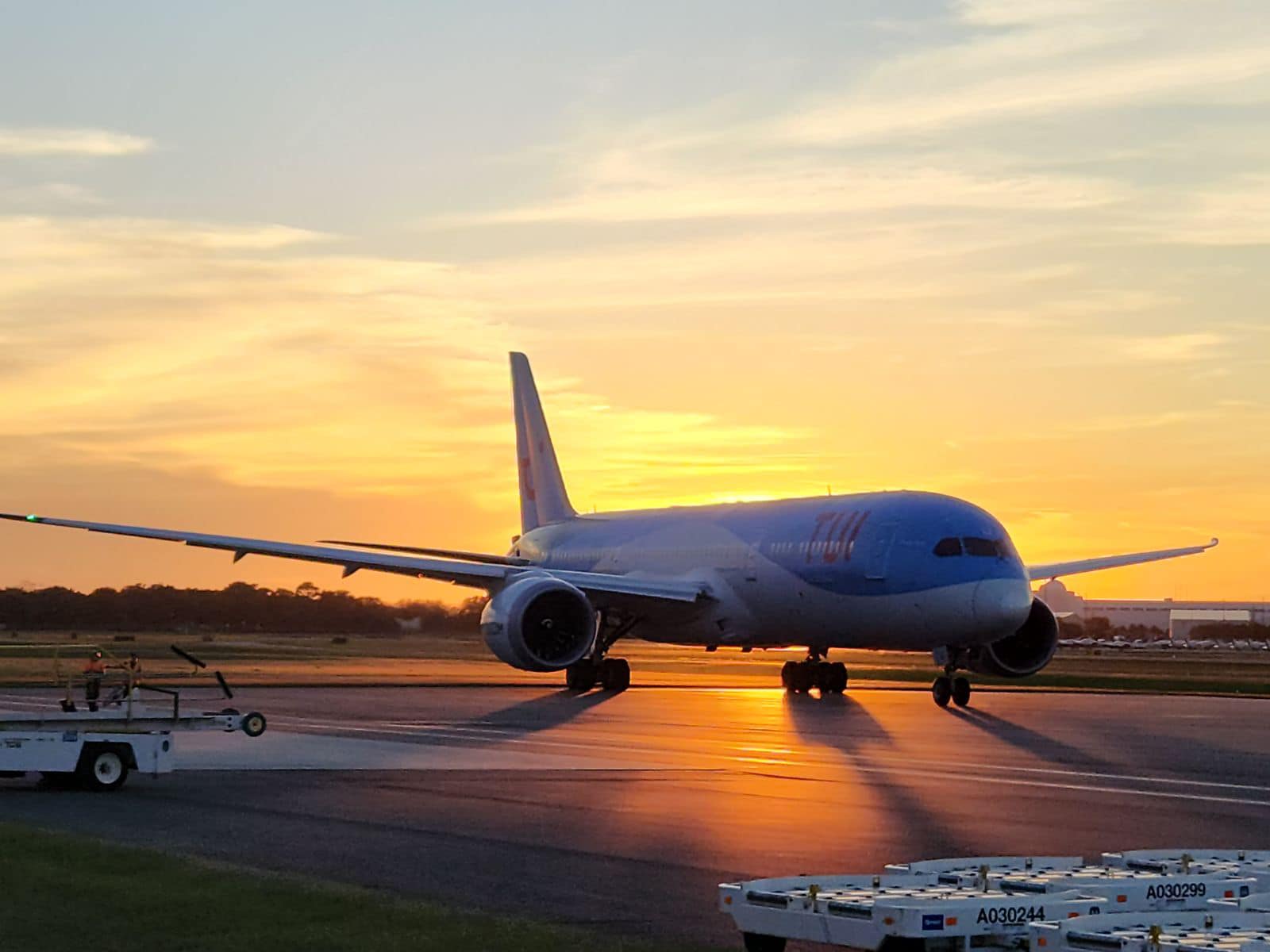 TUI Dreamliner at Sunset