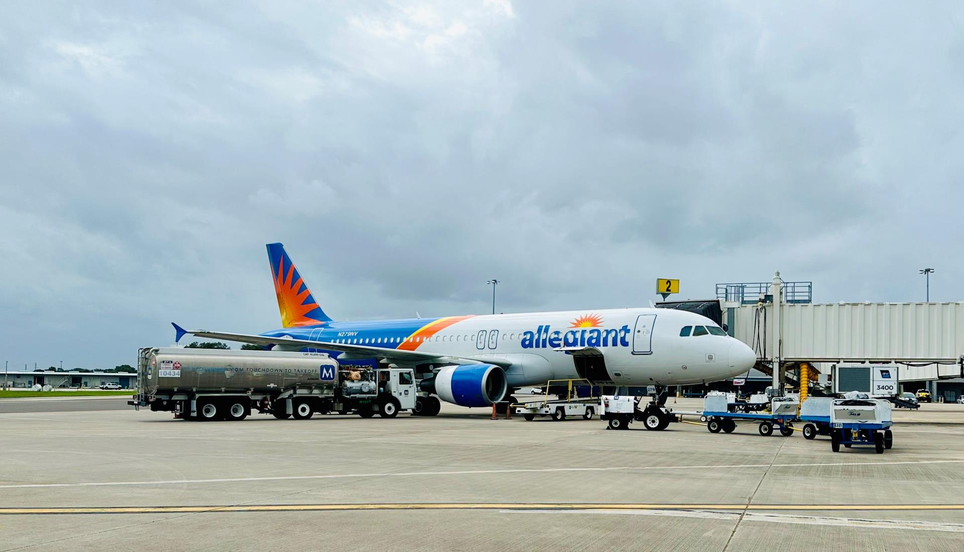 Allegiant aircraft at MLB terminal